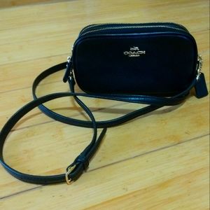 Black COACH Crossbody Mini Bag Gold Toned Hardware